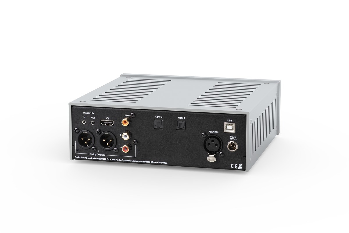 Rear panel with XLR and RCA outputs and digital inputs
