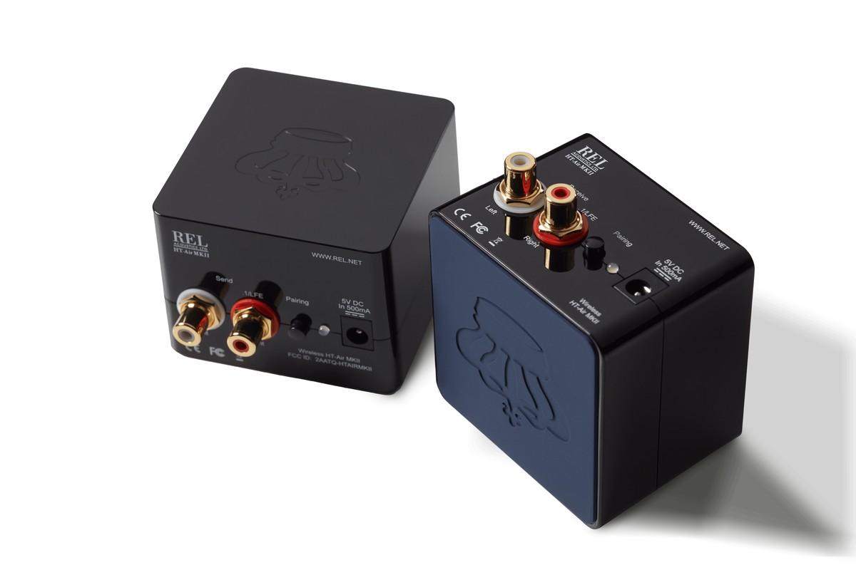 Trasmettitore e ricevitore HT-Air MKII Wireless neri affiancati