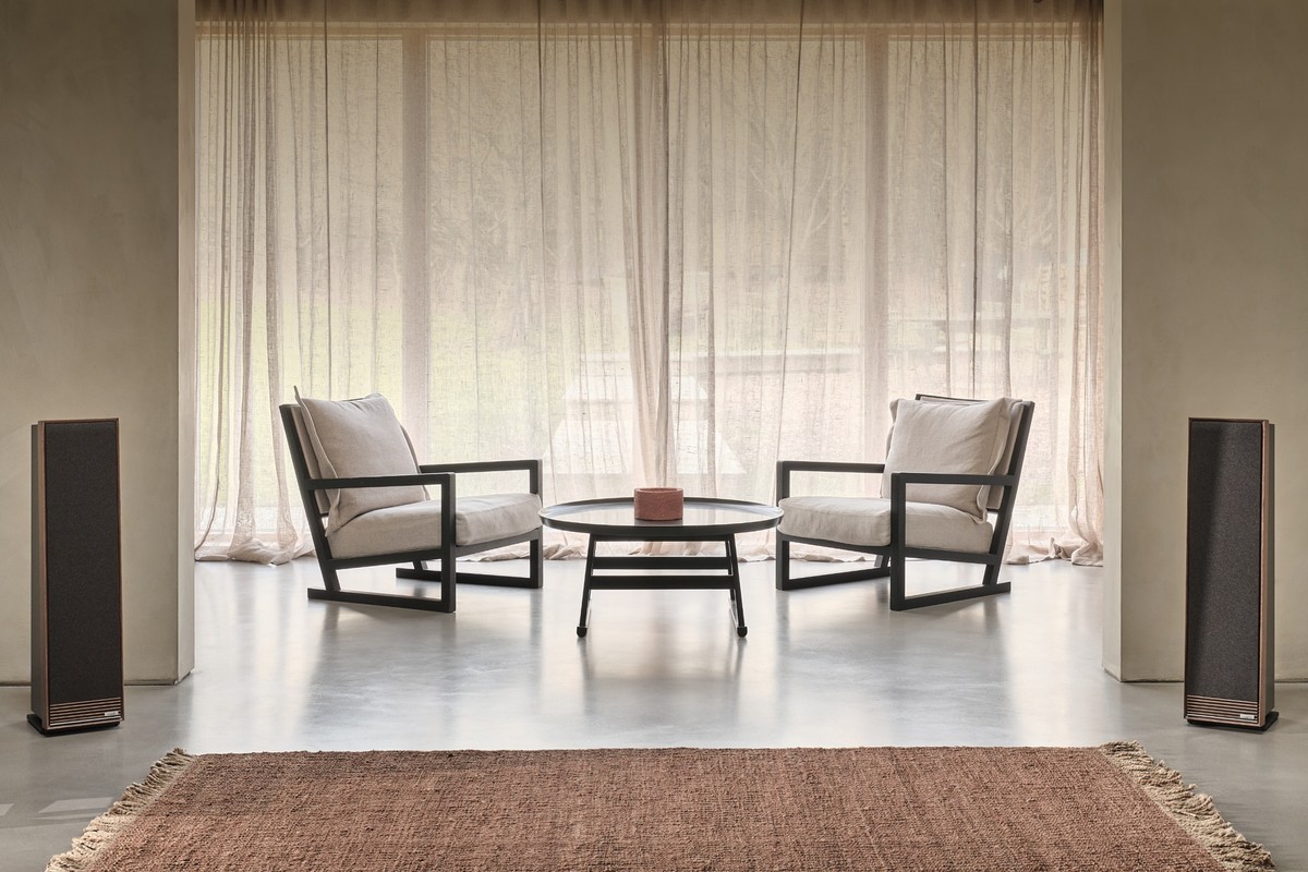 Pair of Ruark Audio Talisman-R floorstanding speakers in a living room