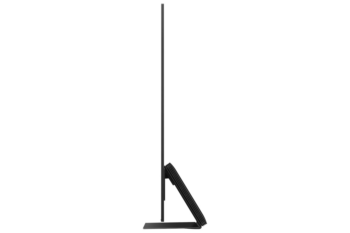 Televisore Samsung QE83S95FATXZU visto di profilo