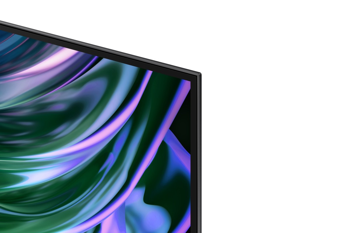 Angled view of the OLED panel and its frame