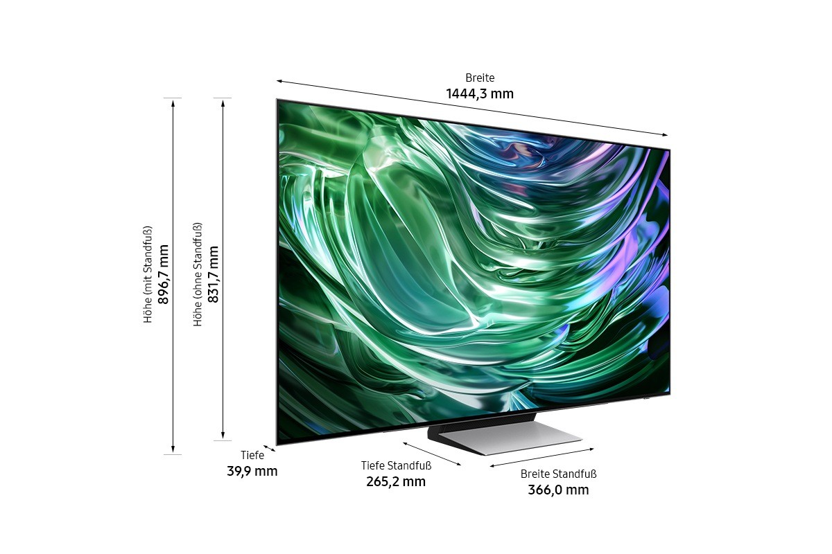 Dimension diagram of the Samsung GQ65S92DAT
