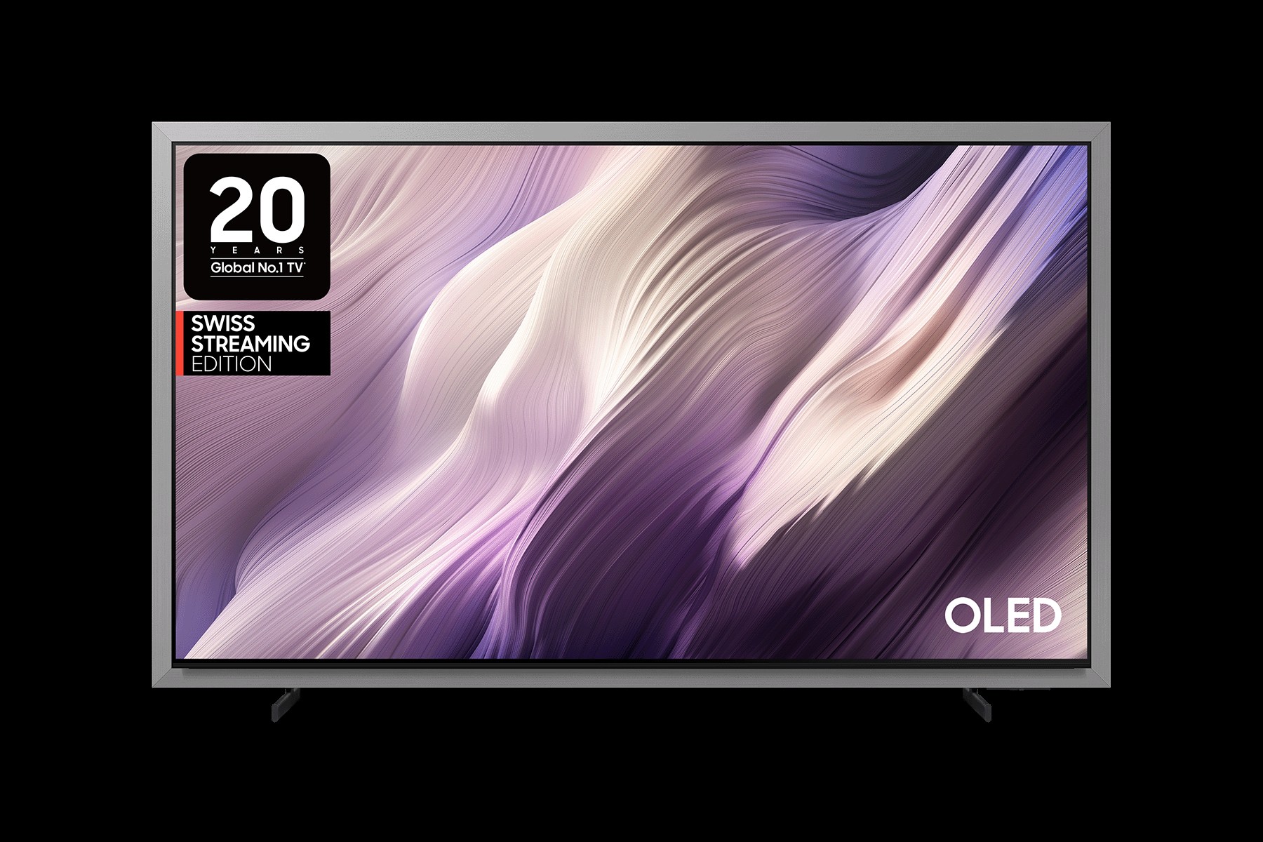 Téléviseur OLED affichant des couleurs vives et contrastées sur un meuble design