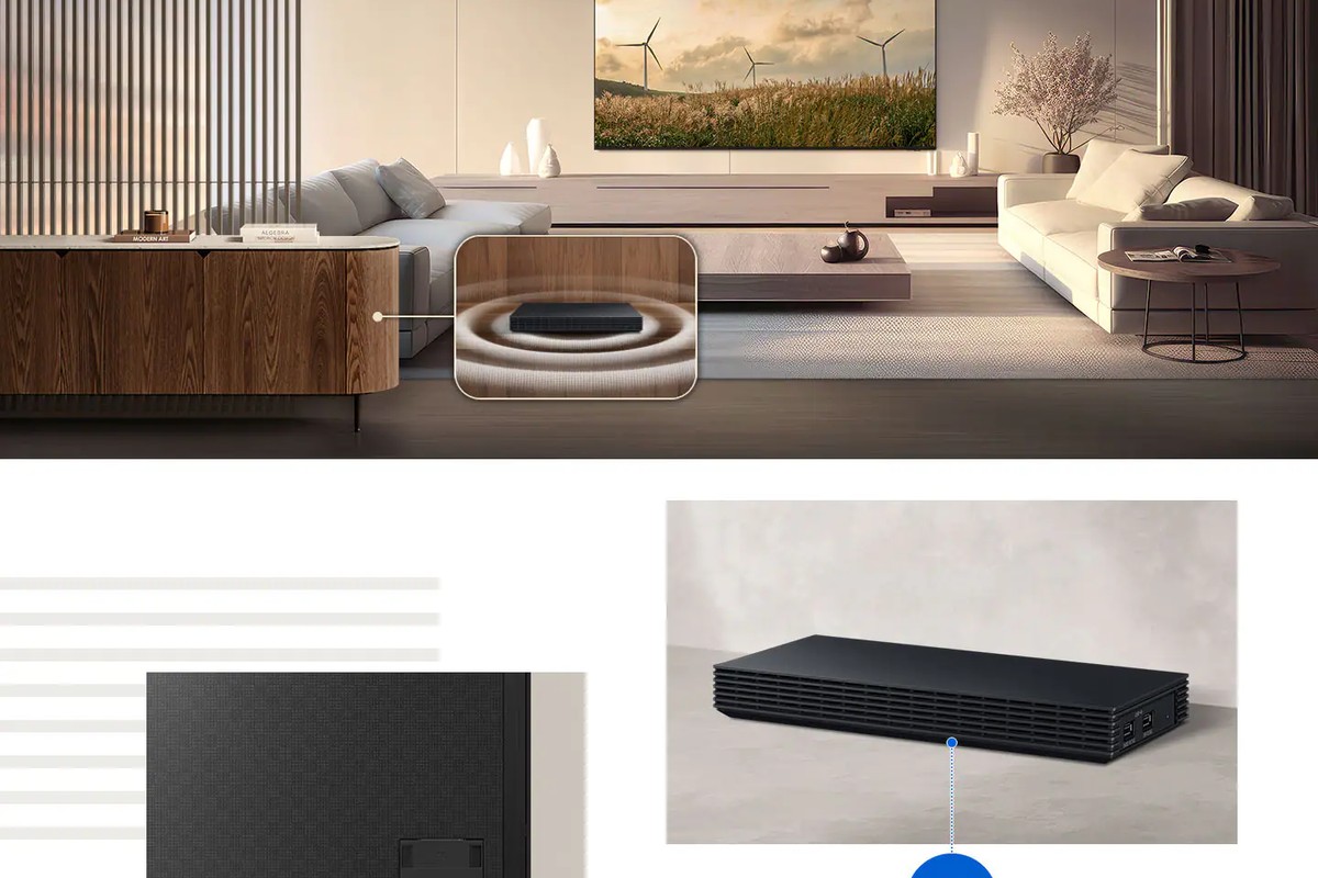 Wireless One Connect case in a living room, apparent wireless TV