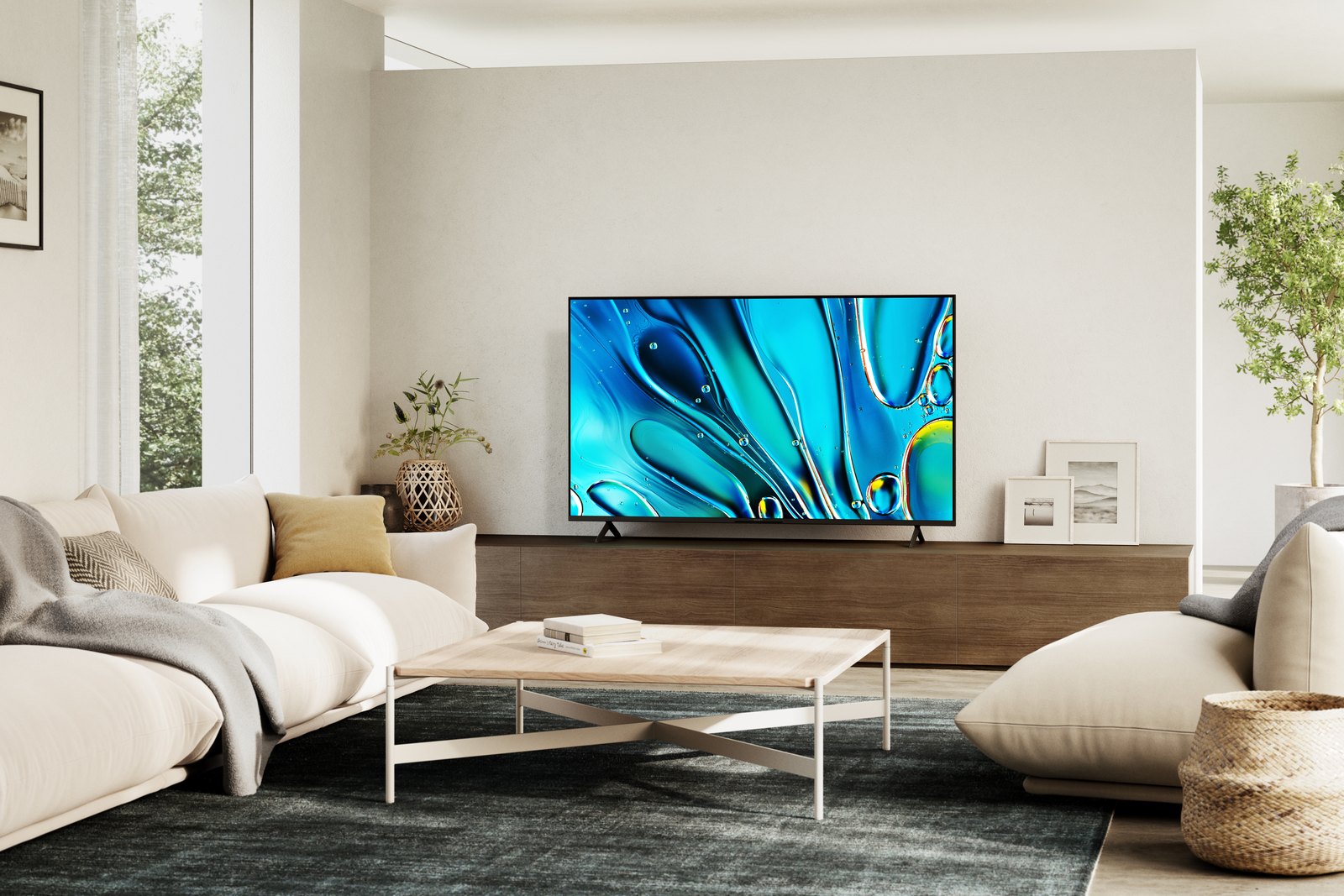 Le téléviseur dans un salon lumineux