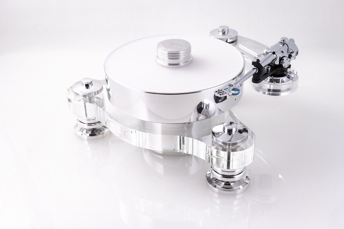 Transrotor Rondino Bianco turntable, three-quarter view