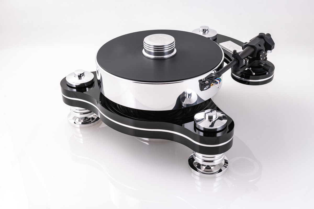 Transrotor Rondino Nero turntable, three-quarter view