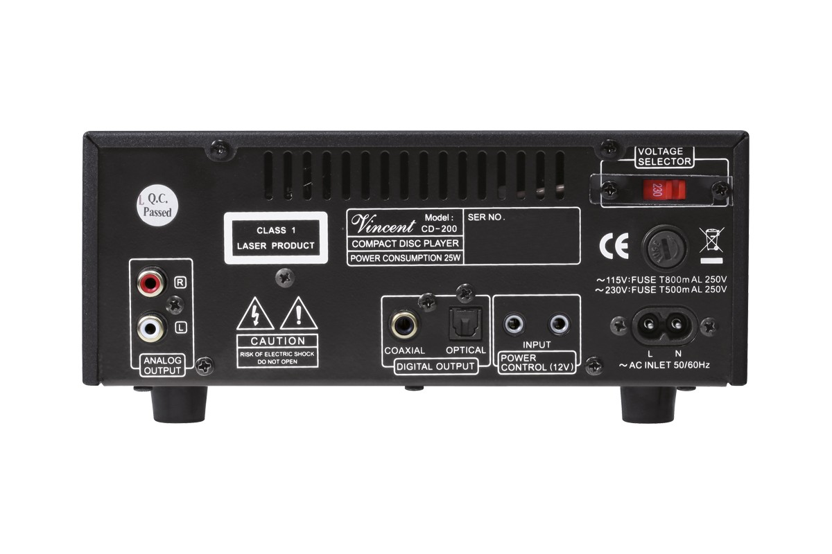 Rear face with its analogue and digital outputs
