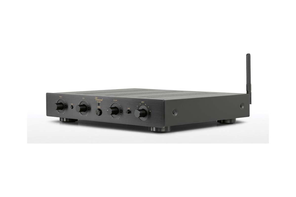 Vista di tre quarti dello chassis nero e della sua antenna