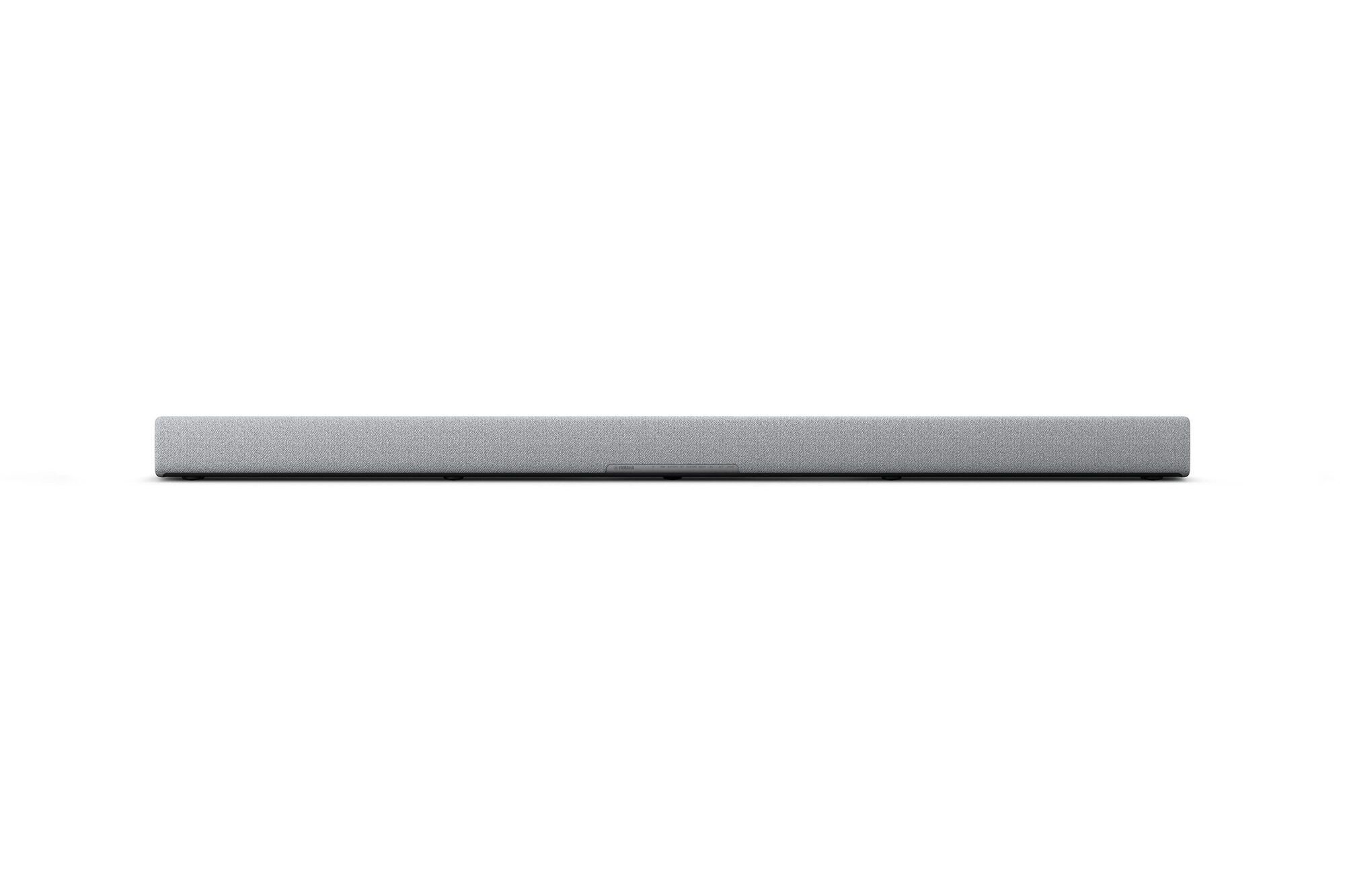 Soundbar von vorn, Stoffbezug über die gesamte Länge